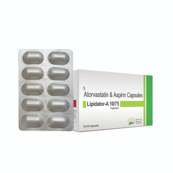 Atorvastatin 10mg + Aspirin 75mg (Lipidator-A 10/75) - 10 Tablets